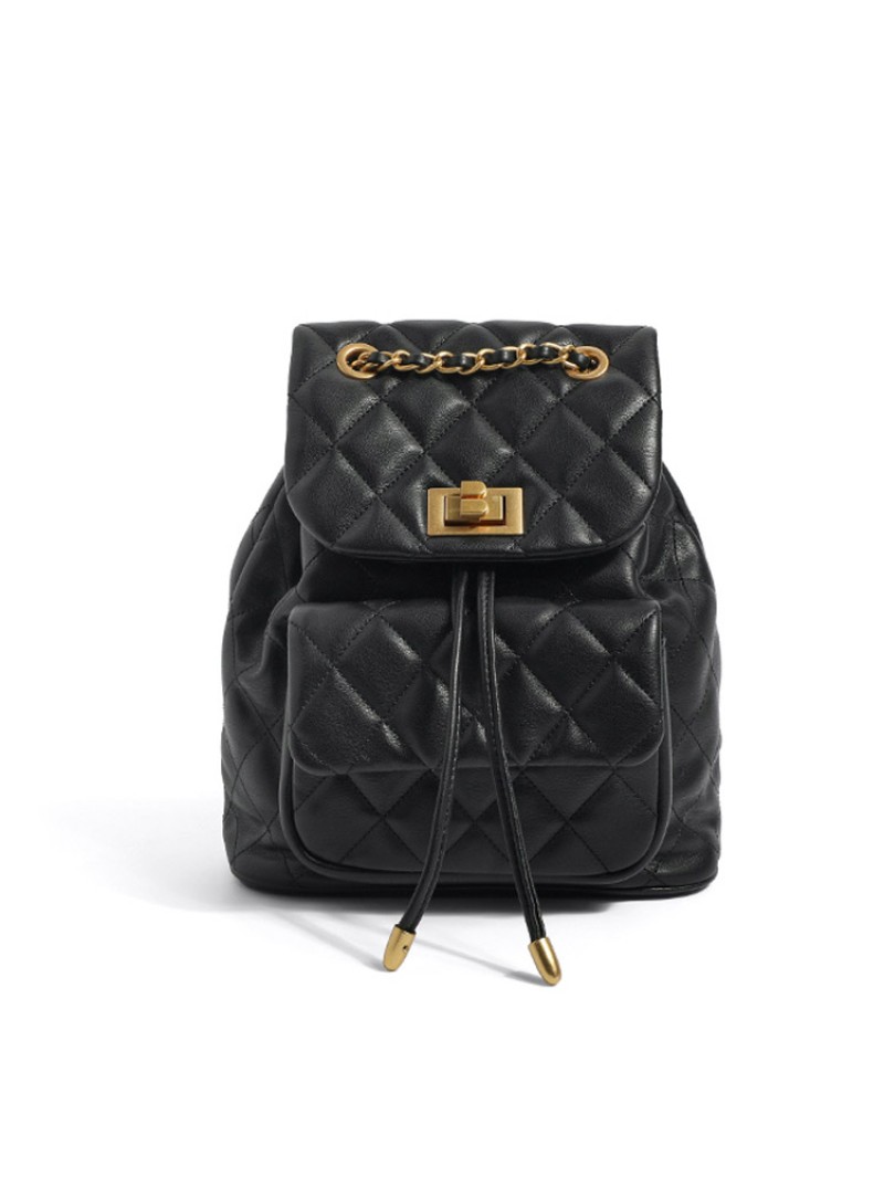 Backpack Female Small Fragrance Chain Schoolbag Texture Commuting Light Travel Bag Small Backpack