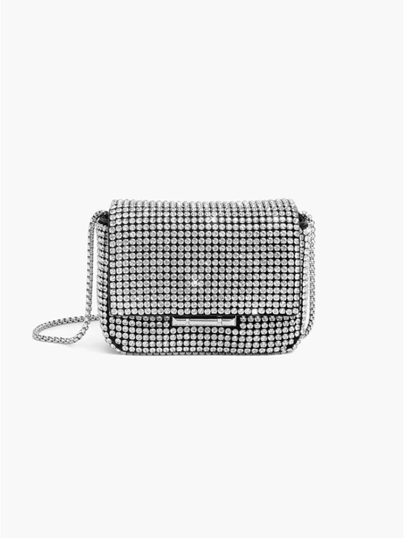  Fashionable high quality exquisite flash diamond single shoulder crossbody small square bag 