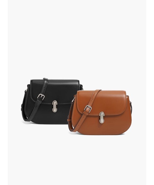  Simple retro high quality single shoulder crossbody bag saddle bag